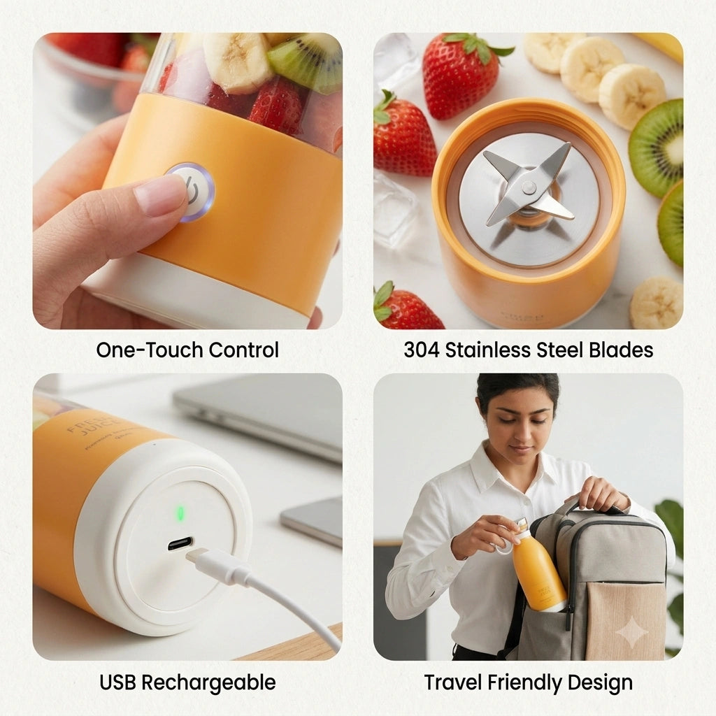 Portable Electric Mixer | Bottle Blender | Fast Blades | Cord-Less